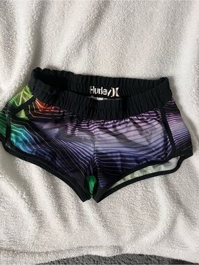 Hurley Women's Multicolor Board Shorts in S - Purple/Black/Green